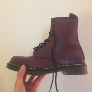 Burgundy colored Dr Martens size US women’s 7